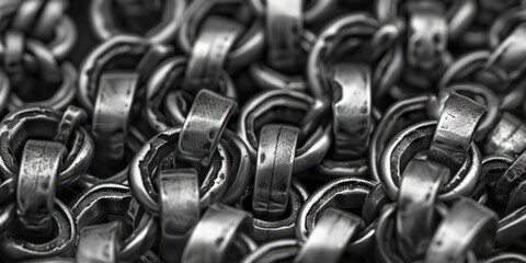 Poster - Close up of metal chains, perfect for industrial concepts