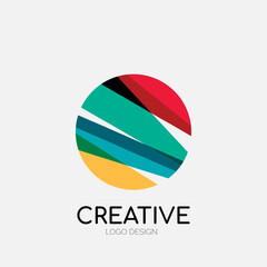 Aufkleber - Modern abstract logo design. Geometric vector art. Clean overlapping lines and abstract shapes. Perfect for modern brand