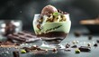 cream with chocolate and mint