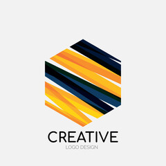 Aufkleber - Modern abstract logo design. Geometric vector art. Clean overlapping lines and abstract shapes. Perfect for modern brand