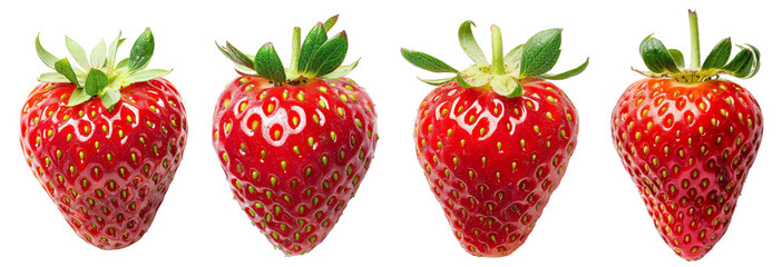 Wall Mural - Strawberries isolated, Transparent background.