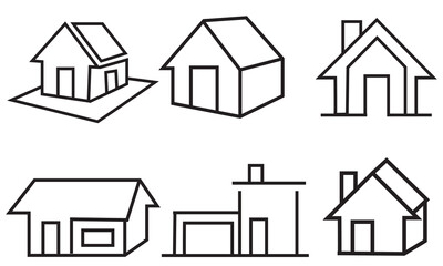 Vector home icon. symbol of house or building with trendy flat style icon for web site design, logo, app, UI isolated on white background. Houses icons set.