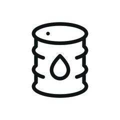 Poster - Oil barrel isolated icon, liquid fuel barrel vector symbol with editable stroke