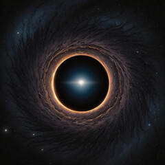Wall Mural - Black hole seen from a planet, illustration