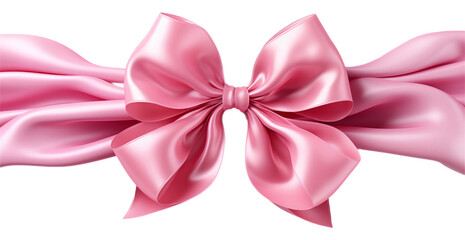 Wall Mural - pink ribbon isolated on white background