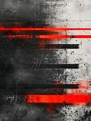 Poster - Gritty abstract in black and red with a dynamic, urban feel.