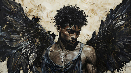 Wall Mural - black angel
