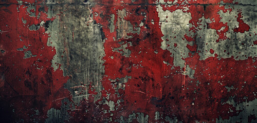 Poster - A textured blend of red and grey with weathered detail.