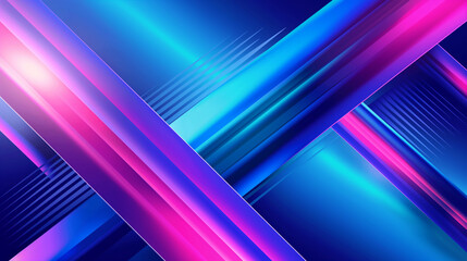 Sticker - 3d rendering glowing lines neon lights abstract psychedelic background ultraviolet pink blue vibrant colors