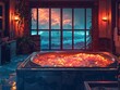 In the bathtub, the water churns and bubbles with an otherworldly heat, resembling a pool of molten lava ready to consume anything in its path