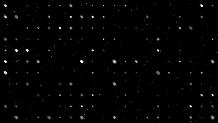 Poster - Template animation of evenly spaced discount label symbols of different sizes and opacity. Animation of transparency and size. Seamless looped 4k animation on black background with stars
