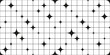 © Radiocat - Abstract seamless geometric pattern with stars and grid. Vector bauhaus illustration. Aesthetic minimalists y2k mosaic black and white background.