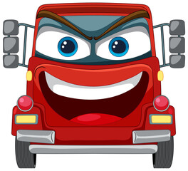 Poster - Colorful, smiling monster truck with big eyes