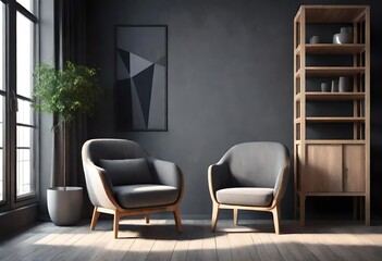 Poster - two chairs in a room