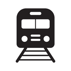 Poster - Train railroad icon . Railway subway station vector symbol. Simple metro or rail web flat icon.