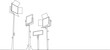 © ad_stock - Continuous one line drawing lighting set up. Photo studio light drawn by contour line.
