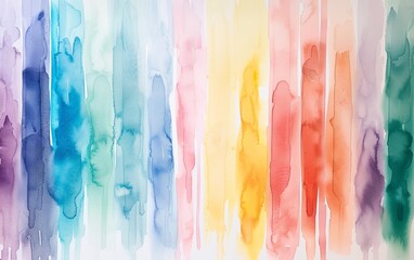 Wall Mural - A series of watercolor stripes in various shades