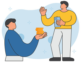 Poster - Professional rich man and poor man vector illustration