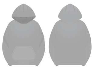 Poster - Grey male hoodie. vector illustration