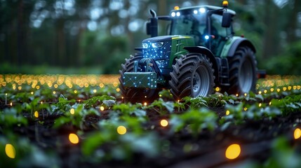 Aufkleber - Tractor Working in Agricultural Field