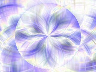 Poster - Background with circle shape, effect of rays in motion, lines curves, waves, bends, lights, blur and depth in pastel colors with violet - abstract graphic. Topics: wallpaper, abstraction, art computer