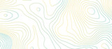 Fototapeta  - Topographic map background geographic line map pattern .panorama view gradient color wave curve lines .geographic mountain relief abstract grid .the concept map of a conditional geography map .