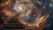 © Premreuthai - A staircase surrounded by swirling galaxies