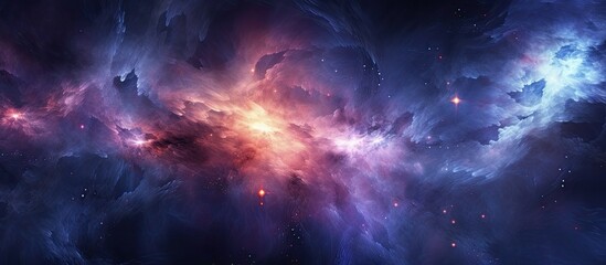 Poster - Vibrant and colorful nebula with swirling patterns and bright hues in the vast expanse of deep space