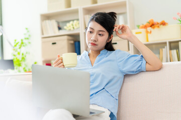 Canvas Print - Photo of young Asian girl at home