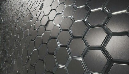 Wall Mural - metal grid background, Hexagonal abstract metal background with light 4K Video