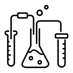 Poster - A well-designed linear icon of chemical reaction 