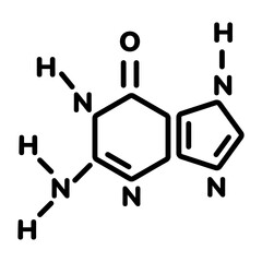 Poster - Here’s a linear icon depicting guanine structure 