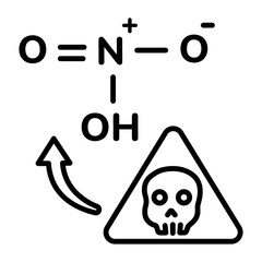 Poster - Premium line style icon of nitric acid 