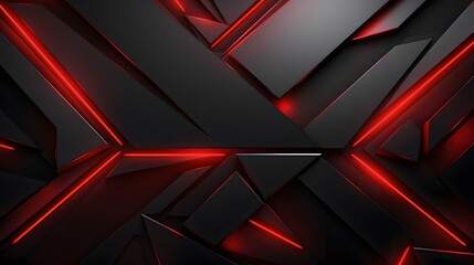 Wall Mural - 3d rendering of black and red abstract geometric background. Scene for advertising, technology, showcase, banner, game, sport, cosmetic, business, metaverse. Sci-Fi Illustration. Product display