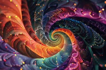 Wall Mural - imaginative fractal patterns, surreal abstract background
