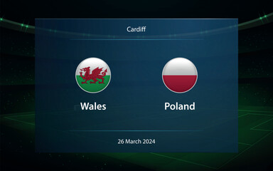 Wall Mural - Wales vs Poland. Europe soccer tournament 2024