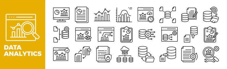 Wall Mural - Data Analytics Icon Set For Design Elements