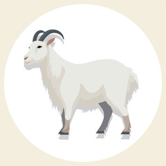 goat flat vector cartoon styl...