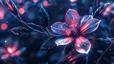 Fototapeta Natura - Vibrant flower petals submerged in glass of water, showcasing the beauty of nature in close-up macro shot 3D rendering