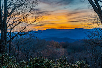 Canvas Print - mountain sunset