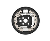 Fototapeta Big Ben - Drum brake with the drum removed isolated front view. System of drum brake. Automotive braking system.
