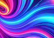 © LIUBOMYR - Bright poster, fashionable restro style, wavy multi-colored, beautiful wide format, 60s, 70s, 80s, colorful watercolor background for poster or brochure cover design, Generative AI