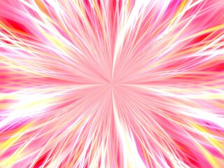 Poster - Background with effect of rays in motion, lines curves, bends, lights, depth in red, pink, yellow and white colors - abstract graphic. Topics: wallpaper, card, abstraction, pattern, art computer