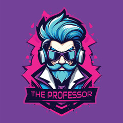 the professor editable mascot logo design