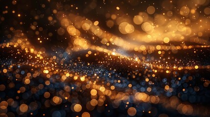 Leinwandbilder - Background of black with gold abstract Christmas bokeh