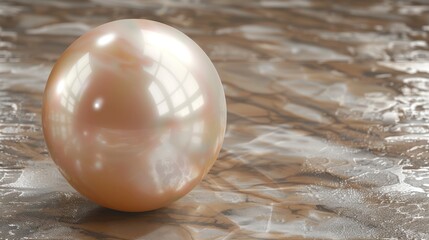 Poster - A modern illustration of a shiny natural white sea pearl isolated on a transparent background with light effects.