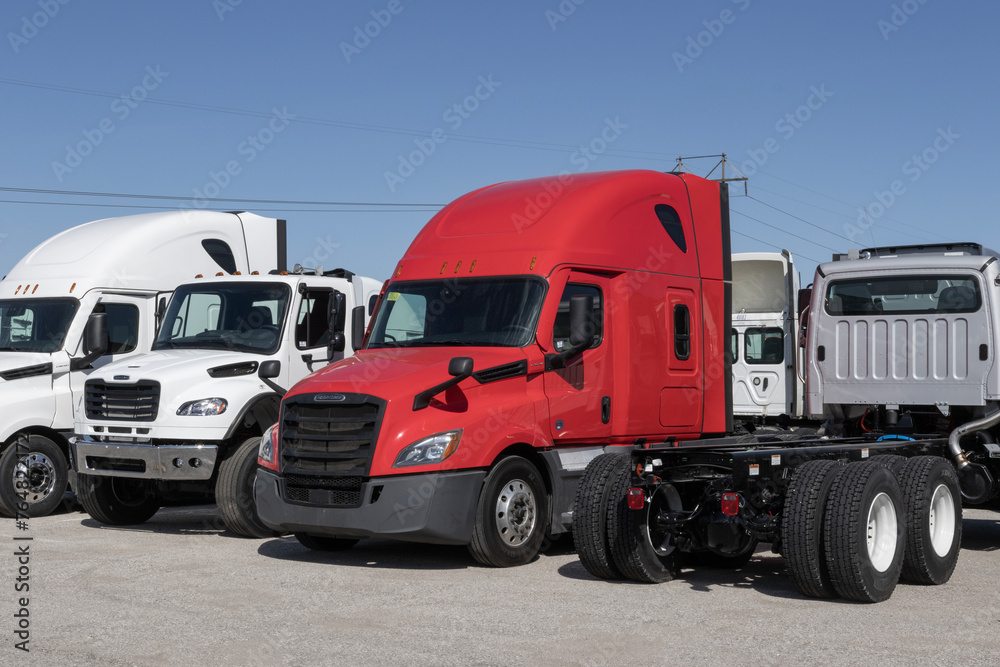 Freightliner Bring Freightliner Semi Tractor Trailer Big Rig Trucks lined up for sale ...