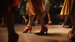 © Aloshin Evgeniy - 1940's style Dancehall: Close-ups of Women's Dance Shoes. Latin Rhythm, Warm and Expressive