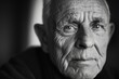 © ChaoticMind - Black and white portrait of an elderly man with a profound and contemplative expression on his face