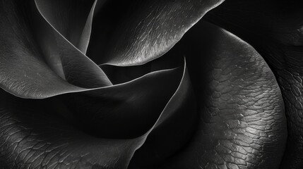 Poster - An abstract, monochromatic photo captures a floral pattern with emphasis on curves and textures